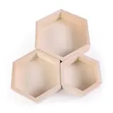 Lot de 3 présentoirs à bijoux bois en alvéoles - Présentoirs à bijoux multifonction