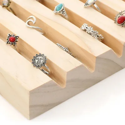 Plateau de présentation en bois pour bagues - Présentoirs bagues-2