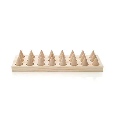 Présentoir à bagues 24 cônes en bois - Présentoirs bagues-2