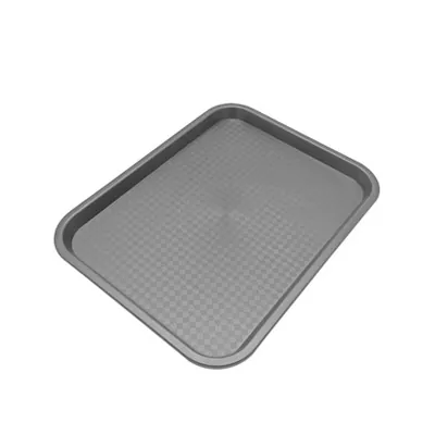 Plateau fast food plastique 41,4 x 30,8 x 2 cm - Plateau self service - Plateau de service - Noir - Plateaux fast-food