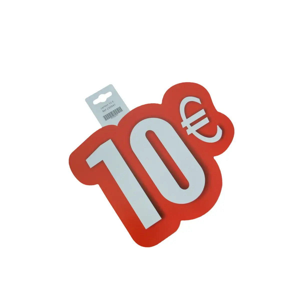 Affiche prix 10€ cartonnée Rouge / Blanc 28 x 21,5 cm - Affiches Prix et Pourcentages-3