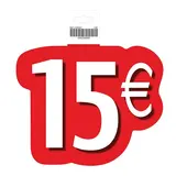 Affiche prix 10€ cartonnée Rouge / Blanc 28 x 21,5 cm - Affiches Prix et Pourcentages