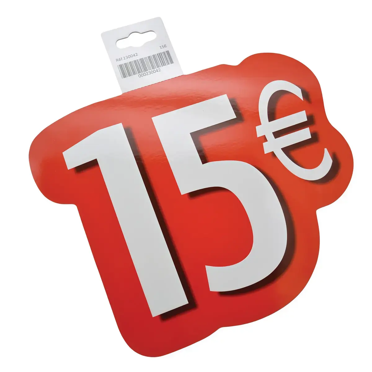 Affiche prix 10€ cartonnée Rouge / Blanc 28 x 21,5 cm - Affiches Prix et Pourcentages-2