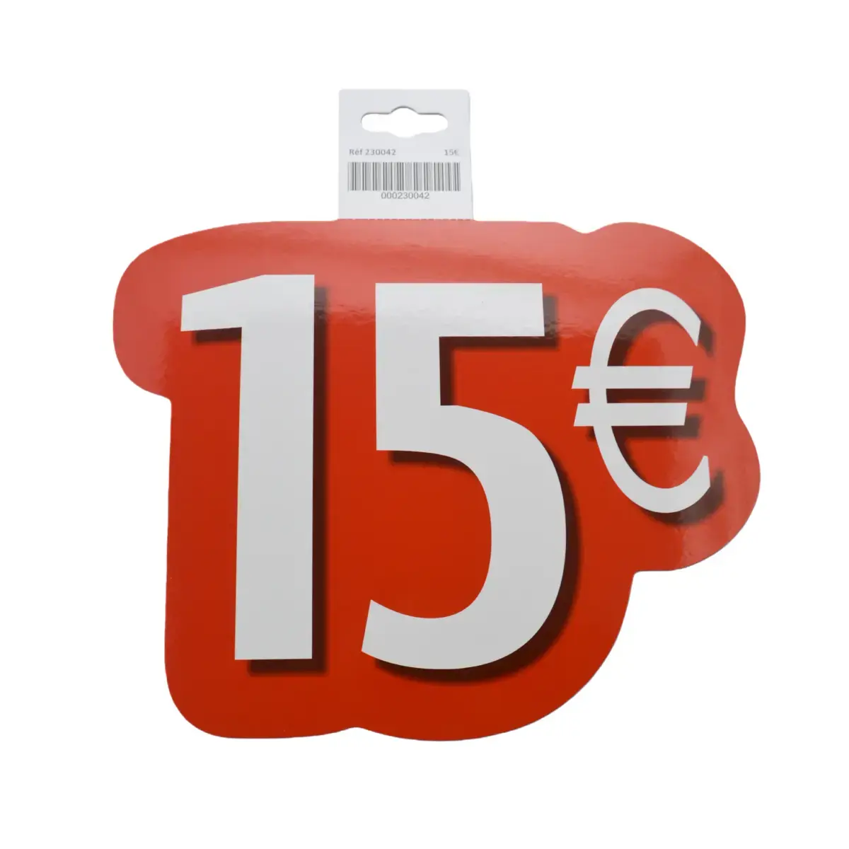 Affiche prix 10€ cartonnée Rouge / Blanc 28 x 21,5 cm - Affiches Prix et Pourcentages-3