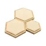 Lot de 3 présentoirs à bijoux en alvéoles bambou / tissu - Présentoirs à bijoux multifonction
