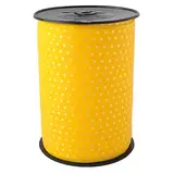 Bolduc jaune à pois 10 mm x 225 m polypropylène - Emballage Pâques