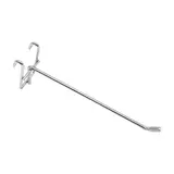 Tige simple pour présentoir grille L 20 cm x ø 4,8 mm Métal chromé - Broche simple - Crochet simple - Lot de 10 - Tiges et Bras pour grilles