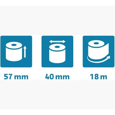 Bobine thermique Safe Contact - Rouleau TPE - Papier thermique 57 x ø 40 mm x L 18 m, mandrin 12 mm - Lot de 20 - Rouleaux TPE, Bobines thermiques-7
