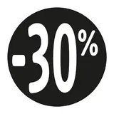 Etiquette Soldes -30% noir ø36mm - Sticker Soldes -30% - Paquet de 500 - Étiquettes adhésives Soldes