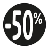 Etiquette Soldes -50% noir ø36mm - Sticker Soldes -50% - Paquet de 500 - Black Friday
