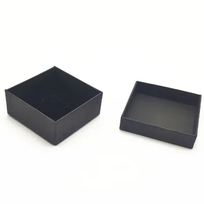 Écrin bijou pour Parure & Bracelet carton kraft noir 8 x 8 x 3,5 cm insert velours - Boite bijoux – Lot de 20 - Écrins à bijoux, Coffrets à bijoux-2