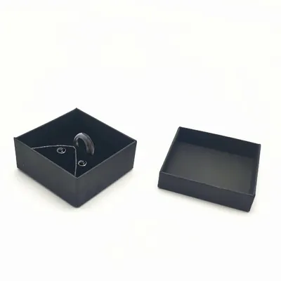 Écrin bijou pour Parure & Bracelet carton kraft noir 8 x 8 x 3,5 cm insert velours - Boite bijoux – Lot de 20 - Écrins à bijoux, Coffrets à bijoux-3