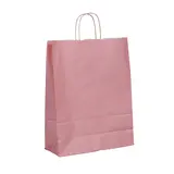 Sac kraft rose poudré à poignées torsadées – L 36 + 13 x H 44,5 cm – Paquet de 50 - Octobre rose