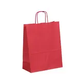 Sac kraft magenta à poignées torsadées 19+8x23,5cm 90g/m² (x50)