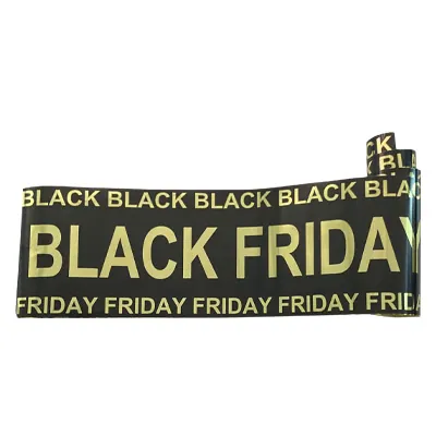 Banderole BLACK FRIDAY noir effet miroir or H 15 cm x L 10 m - Affiches Saisonnières