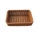 Corbeille manne rectangulaire plastique marron 32 x 22 x 6 cm - Vanneries