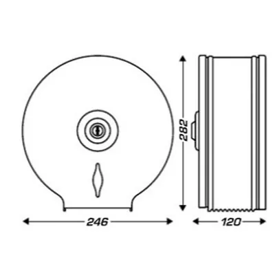 Distributeur papier toilette Jumbo 200m Inox brossé 24,6 x 12 x 28,2 cm - Dévidoirs hygiène-2