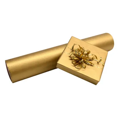 Papier cadeau kraft vergé or 70cmx100m – Rouleau professionnel - Papiers cadeaux unis-3