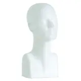 Tête mannequin femme plastique H 38 cm - Tête pour perruque, chapeau - Blanc - Têtes