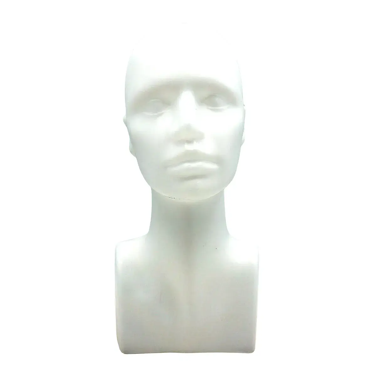 Tête mannequin femme plastique H 38 cm - Tête pour perruque, chapeau - Blanc - Têtes-2