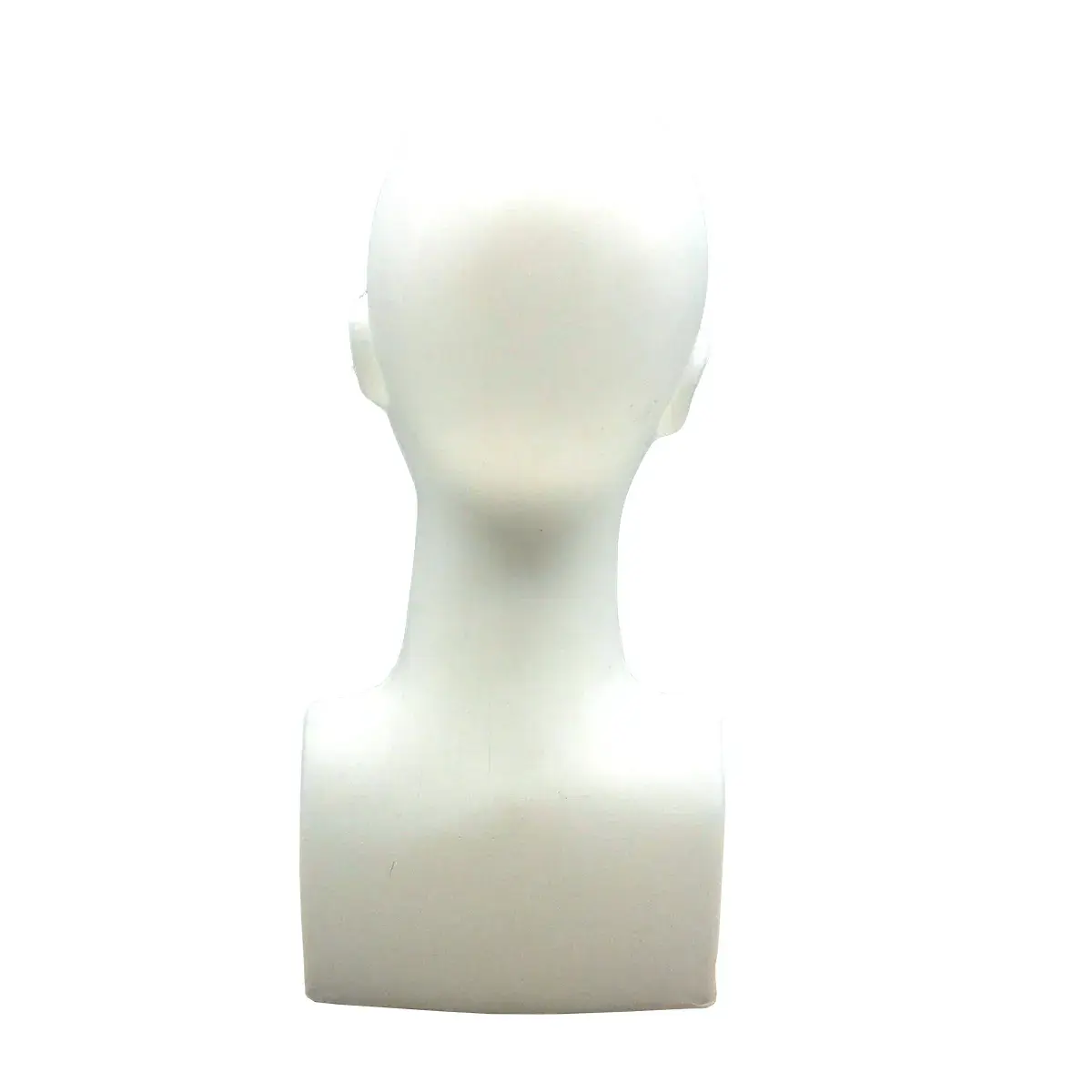 Tête mannequin femme plastique H 38 cm - Tête pour perruque, chapeau - Blanc - Têtes-4
