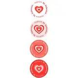 Etiquette Saint Valentin Assortiment Coeurs ø 35 mm - Sticker Saint Valentin - Rouleau de 500 - Étiquettes et Bons cadeaux St Valentin
