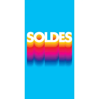 Affiche verticale Soldes Arc-en-ciel 40 x 80 cm - Affiches Soldes, Panneaux soldes