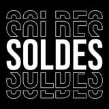 Affiche Soldes magasin carrée 38 x 38 cm - Affiche promo - Noir/Blanc