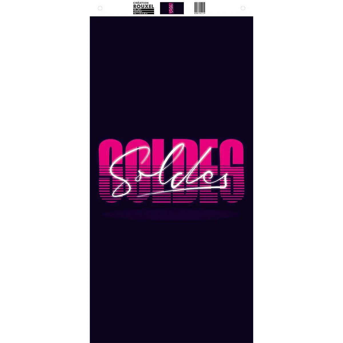 Affiche verticale Soldes Néon violet / fuchsia 40 x 80 cm - Affiches Soldes, Panneau soldes