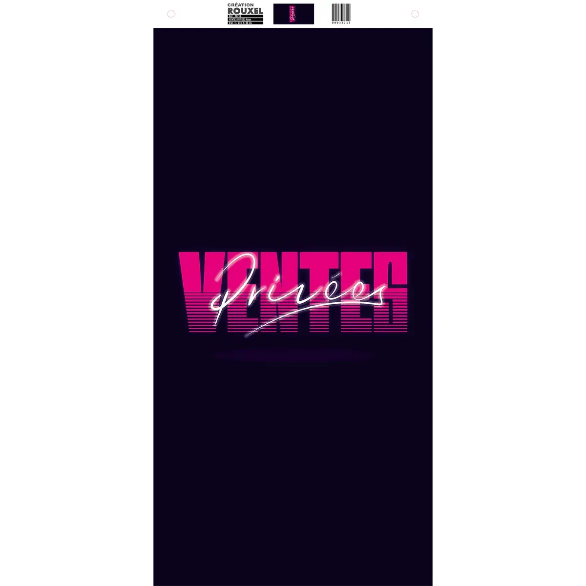 Affiche Ventes privées verticale Néon 40 x 80 cm violet/fuchsia - Affiches Ventes Privées, Affiches Nouvelles Collections
