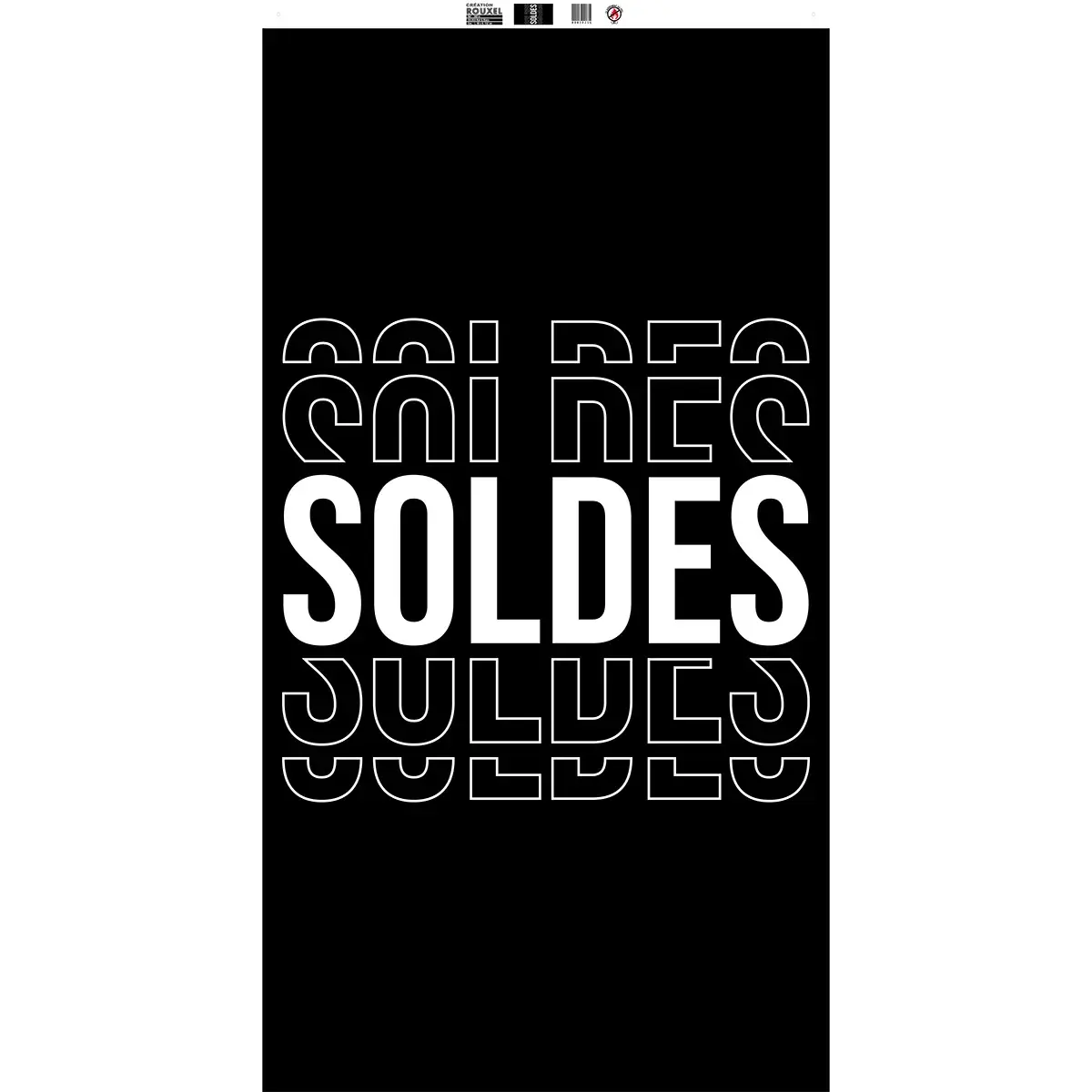 Affiche Soldes pour magasin grand format 80 x 150 cm - Noir/Blanc - Affiches Soldes, Panneaux soldes