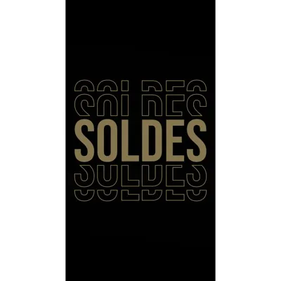 Affiche Soldes pour magasin grand format 80 x 150 cm - Noir/Or - Affiches Soldes, Panneau soldes