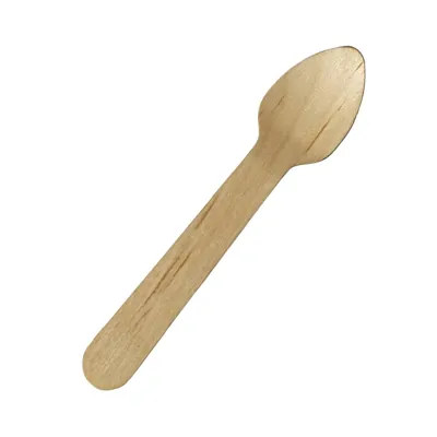 Cuillère à glace en bois 9,5 cm - Couvert en bois - Paquet de 100 - Couverts jetables, Couverts bois