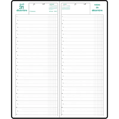 Agenda journalier euro/cents 2026 13,5 x 34 cm noir - Exacompta - Agendas-Répertoires-2