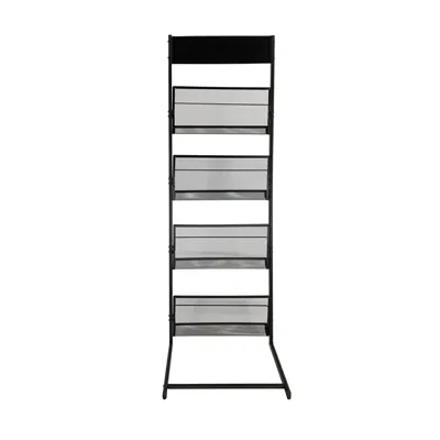 Présentoir revues 4 niveaux - Porte-brochures sur pied-4