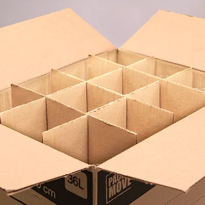 Croisillon carton séparation bouteilles ou verres pour carton 36L - Caisses américaines cartons-2