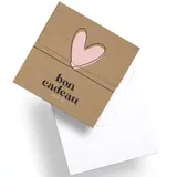 Bon cadeau à remplir kraft coeur rose 12 x 12 cm avec enveloppes - Carte cadeau - Paquet de 12 - Bons cadeaux
