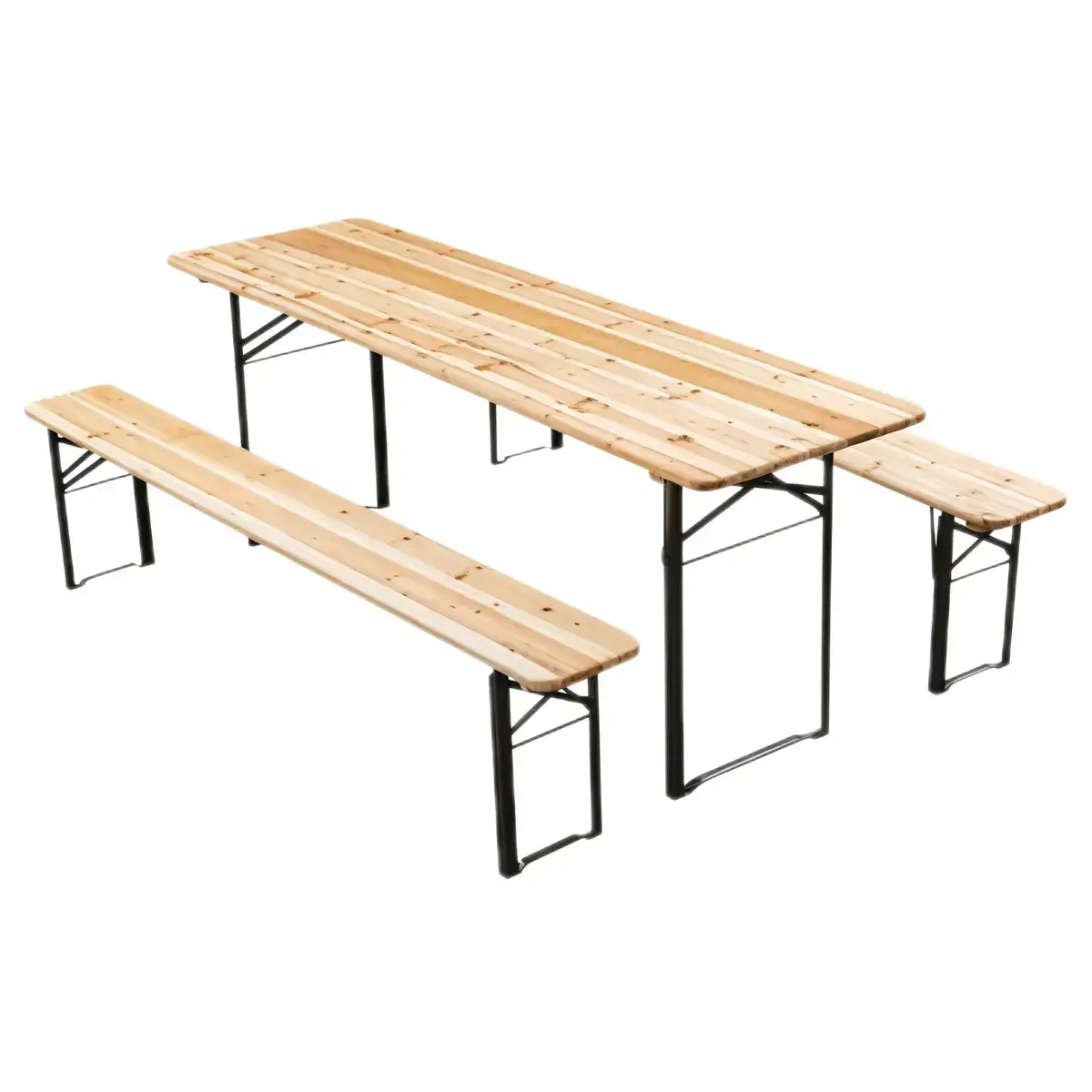 Table brasserie pliante bois / métal 116 x 60 x 75 cm - Tables pliantes, Tables traiteur-2