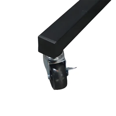 Présentoir tourniquet rotatif métal noir 4 étages 185cm – Support boutique sur roulettes - Présentoirs divers-3