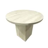 Table d’appoint bois effet travertin ø 45 x 40 cm – Table de présentation - Tables de présentation, Sellettes