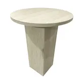 Table d’appoint bois effet travertin ø 45 x 60 cm – Table de présentation - Tables de présentation, Sellettes