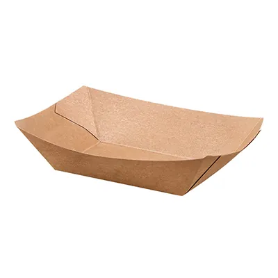Barquette carton kraft ingraissable 950 ml - Barquette bateau - Brun - Lot de 250 - Emballage snacking