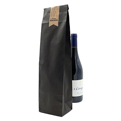 Sacs kraft vergé 1 bouteille - Sacs pour bouteilles de vin-2