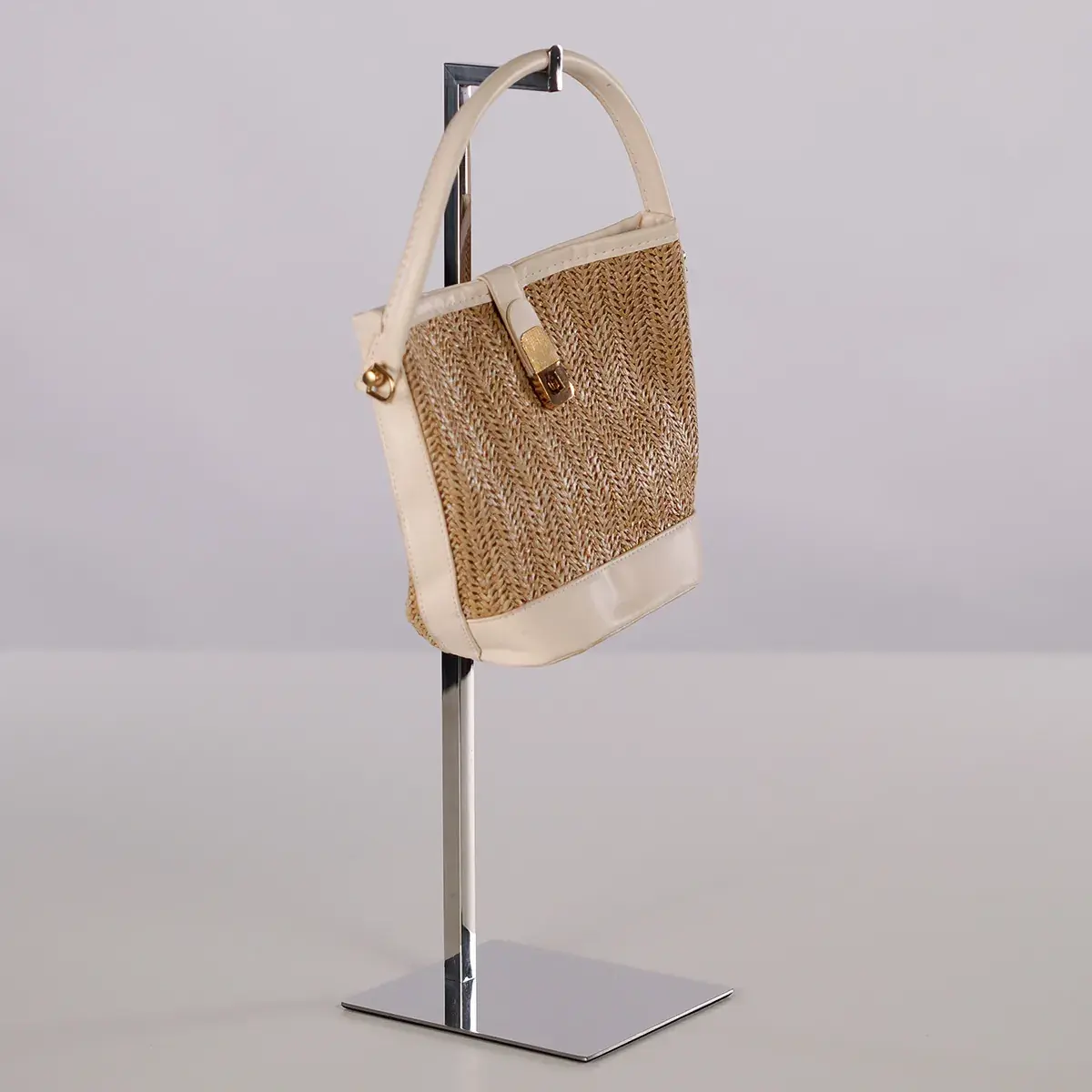 Présentoir réglable porte sac en L H 35 à 60 cm métal chromé - Présentoir sac à main - Présentoirs sacs et portefeuilles-2