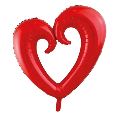 Ballon Coeur rouge 109 x 90 cm - Ballon Saint Valentin - Ballons et Accessoires de fête