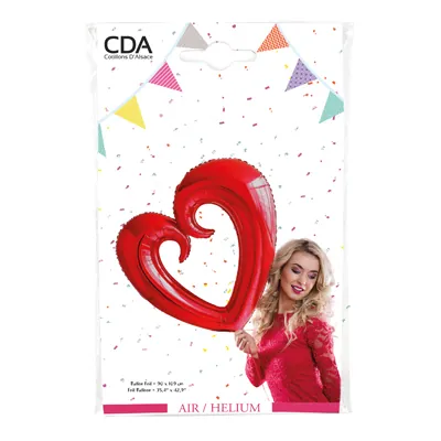 Ballon Coeur rouge 109 x 90 cm - Ballon Saint Valentin - Ballons et Accessoires de fête-2