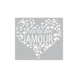Sticker Saint Valentin Pour toi avec AMOUR 50 x 50 cm blanc - Sticker vitrine - Affiches St Valentin