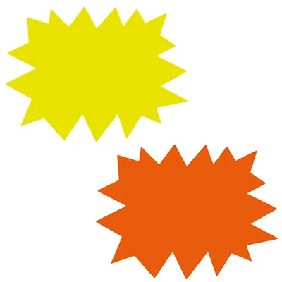 Eclaté fluo effaçable à sec 24 x 32 cm Jaune fluo / Orange fluo - Paquet de 30 - Cartons effaçables à sec