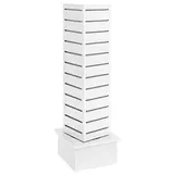 Tour rotative 4 faces rainurées blanc 45 × 45 × 145 cm - Meubles rainurés