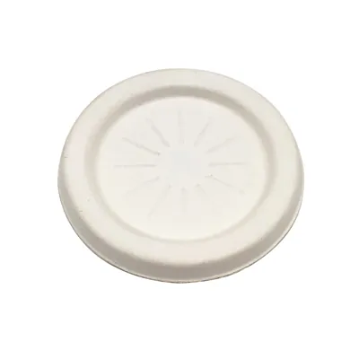 Couvercle fibre naturelle pour pot à sauce ø 65 mm - Lot de 50 - Boîtes repas jetables, Plateaux compartimentés